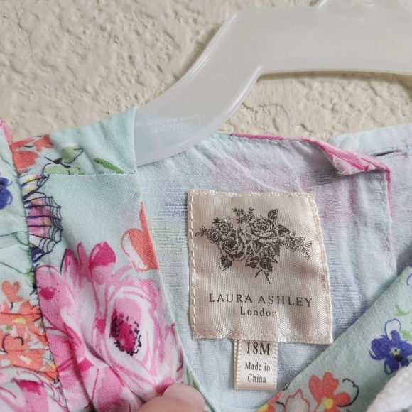 Laura Ashley London 18M Baby Girls Floral Butterfly Lace Dress Short Sleeve - Picture 10 of 14